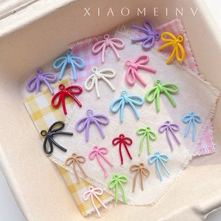 Phong Cách Hàn Quốc Streamer Hợp Kim Nơ Sơn Bất Đối Xứng Màu Đính Hạt Tự Làm Handmade Điện Thoại Di Động Dây Chuyền Hạt Rời