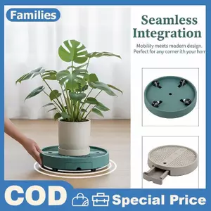 Giá đỡ chậu hoa di động 360 độ với khay nhỏ giọt tích hợp Giá đỡ cây đa năng cho không gian ngoài trời trong nhà