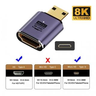 Tredding491 Mini / Micro HD sang HDMI Bộ chuyển đổi HDTV UHD 90 độ Nam sang Nữ tương thích