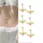 Nhẫn buộc bụng hình ngôi sao pha lê bằng thép không gỉ Dainsty Zircon rốn Nhẫn xỏ khuyên bụng Đồ trang sức cơ thể Mới