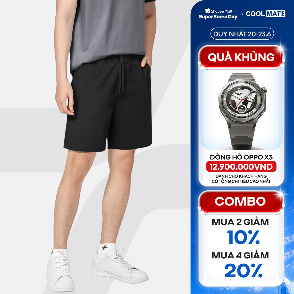 [MUA 4 GIẢM 20%]Quần short Chino nam 7inch co giãn, thấm hút tốt, quần đùi dạo phố, du lịch Coolmate