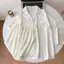 Bộ đồ ngủ vải cotton mây mùa hè cho nữ,áo ngắn tay, quần đùi, cổ bẻ, dáng suông; bộ đồ mặc nhà cho nữ