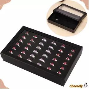 CHEESELY Hộp đóng gói trang sức Cửa sổ trong suốt Vòng tai Bông hiển thị thực tế Giá đỡ trang sức