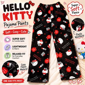 Hello Kitty x Người Nhện Hoạt Hình Pyjama Quần Nữ Lông Cừu Mềm Flannel Ấm Áp Rời Nhà Phòng Chờ Mặc
