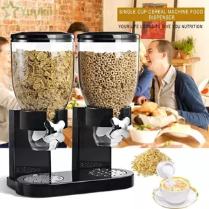 Bình đựng thức ăn khô YUUKII, Bình đựng ngũ cốc hình trụ đôi Candy Snack, Hộp đựng thực phẩm sáng tạo Điều khiển kép Bekas Makan Hộp đựng thực phẩm