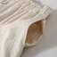 Quần short vải lanh Cotton nữ màu trơn / Quần nhà năm điểm mỏng mùa hè / Quần Pyjama thông thường đơn giản / Quần short ngoài có thể mặc