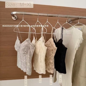 Pháp Xương Cá Ren Camisole Áo Vest Mỏng Nữ Một Mảnh Cố Định Miếng Lót Ngực Áo Vest