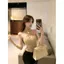 Yujie Thiết kế sang trọng Nút kim loại Dây cổ áo nữ mùa hè Phong cách gợi cảm Eo hẹp thon gọn hơn Nhìn cổ cao không tay V