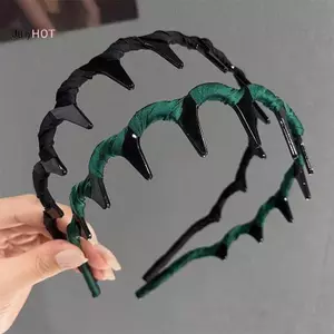 JULYHOT Thời Trang Sóng S Dành Cho Nữ Màu Trơn Răng Chống Trơn Trượt Tóc Bé Gái Rửa Mặt Thể Thao Phụ Kiện Tóc Massivedeals