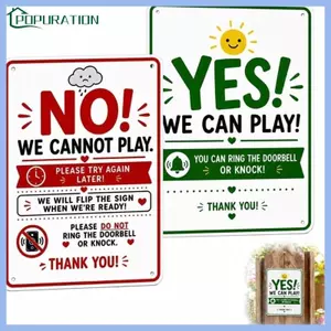Dấu hiệu cửa phòng chơi hai mặt POP Dấu hiệu treo kim loại có thể đảo ngược cho gia đình với trẻ em và thói quen thời gian yên tĩnh tại nhà