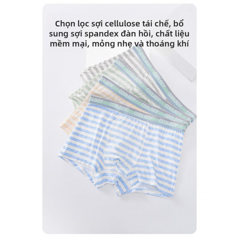 Quần lót dành cho bé trai trên 8 tuổi, chất liệu Modal, kiểu mỏng nhẹ phù hợp mùa hè, mềm mại và thoáng khí.
