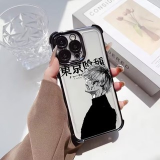 Anime Nhật Bản Kaneki Ken Ốp Lưng Điện Thoại iPhone 16 15 14 17 Pro Max Plus 17 Air 16E Mạ Túi Khí Hoạt Hình Sang Trọng Silicon Trong Suốt