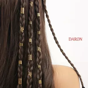 DARON 40 Chiếc Hỗn Hợp Tóc Bộ, Kẹp Vòng Đeo Kim Loại Mũ Dreadlocks Hạt, Phụ Kiện Tóc DIY Quyến Rũ Tóc Bện Tóc Ống Trang Trí