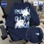 （Giao hàng 24h）Angela Áo thun trắng NASA in hình mèo tia chớp - Form oversize, chất liệu cotton, tay ngắn thời thượng