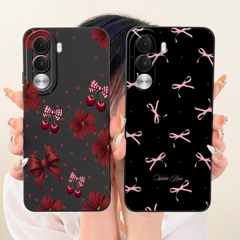 Ốp Lưng Cho Realme C100i C100X RMX5366 RMX5377 Ốp Lưng Silicon Mềm Ốp Lưng Hoa Bướm Nơ Họa Tiết Anh Đào Vỏ Điện Thoại