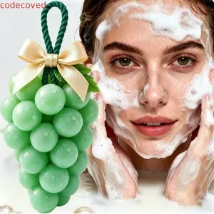 Xà phòng chùm nho COSCOVED, Quà tặng hương thơm tươi Xà phòng nho 3D, Vệ sinh tay Rửa mặt Vệ sinh bụi bẩn Tắm thơm phòng tắm Trang trí phòng tắm
