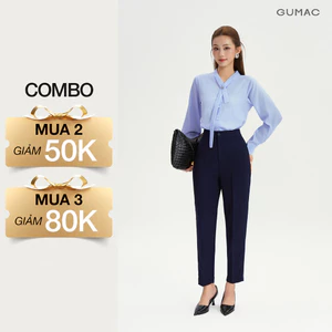 Quần Baggy Nữ 91cm GUMAC Quần Tây Ống Đứng Lưng Cao Công Sở Chất Tuyết Mưa Cao Cấp Cạp Cao LQF0110