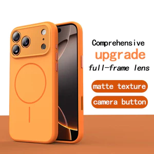 Ốp lưng cho iPhone 17 16 15 14 13 12 11 PRO PRO PROMAX PLUS AIR có bảo vệ ống kính tròn mịn, kết cấu mờ tương phản, nút kết cấu kim loại miễn phí, chống vân tay và chống sốc p