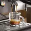 70 / 75ml Cốc đo thủy tinh vòi đôi thủy tinh Espresso Tay cầm chịu nhiệt Cân trong suốt Cân cà phê sữa Bình ELWW