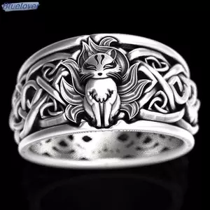 Bluelover Vintage Chín Đuôi Cáo Nhẫn Dành Cho Nữ Hợp Thời Trang Nhẫn Trang Sức Quà Tặng Có Thể Điều Chỉnh Mới