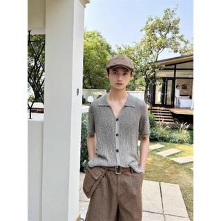 Phong Cách Mùa Hè Pháp Lười Tie-Dye Gradient Dệt Kim Cardigan Rời Che Cổ Tất Cả Trận Đấu Đan