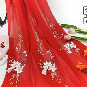 Tunan Nguyên Bản Hoa Mẫu Đơn Camellia Thêu Vải Hanfu Cổ Mùa Hè Váy Trẻ Em Quần Áo Bé Quần Áo Vải Thiết Kế 6.27