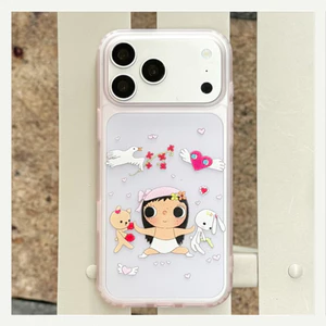 Vỏ Cho iPhone 17PM 16 Pro Max 15 Ngộ nghĩnh Kungfu YUY Girl Họa Tiết Hoạt Hình Trong Suốt Màu Hồng Chống Sốc Vỏ Điện Thoại TPU Mềm Chống Trầy Xước Chống Bụi Bẩn Vỏ Điện Thoại Di Động