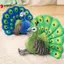 Mô phỏng đẹp Peaco Đồ chơi sang trọng Màu xanh lá cây Peaco Spread Tail Thú nhồi bông mềm Gối Quà tặng sinh nhật cho trẻ em VN