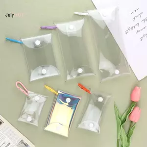 JULYHOT Mini Anime Búp Bê Hiển Thị Túi Đựng Tiền Xu Trong Suốt Móc Khóa Mặt Dây Chuyền Túi Vuông Người Tổ Chức Chìa Khóa Lipsti Tai Nghe Túi Bảo Quản Massivedeals