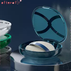 Hộp lưu trữ bột rời AFTEROF, Hộp xốp bột đệm không khí di động lớn, Hộp đựng bọt biển lật thoáng khí chống bụi cho bột phồng