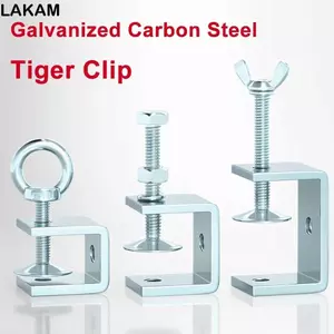 LAKAM 1 Cái Kẹp Loại C, Nhiều Đầu Hình Chiều Cao Mở 20-130MM U Kẹp, Bền Dày Cố Định Cố Định Thiết Bị Kẹp Thép Carbon Mạ Kẽm