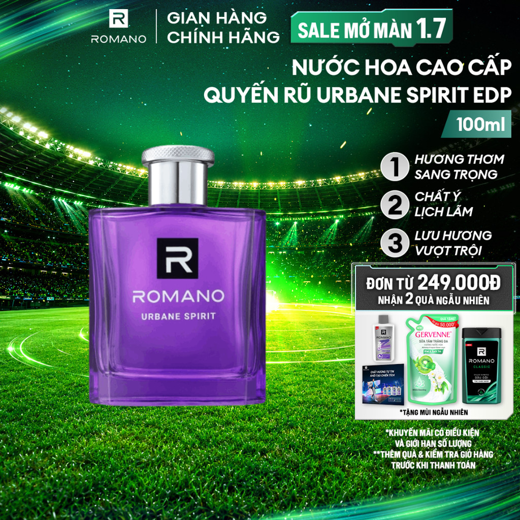 Nước hoa nam Cao Cấp Dành Cho Nam ROMANO EDP URBANE SPIRIT 100ml