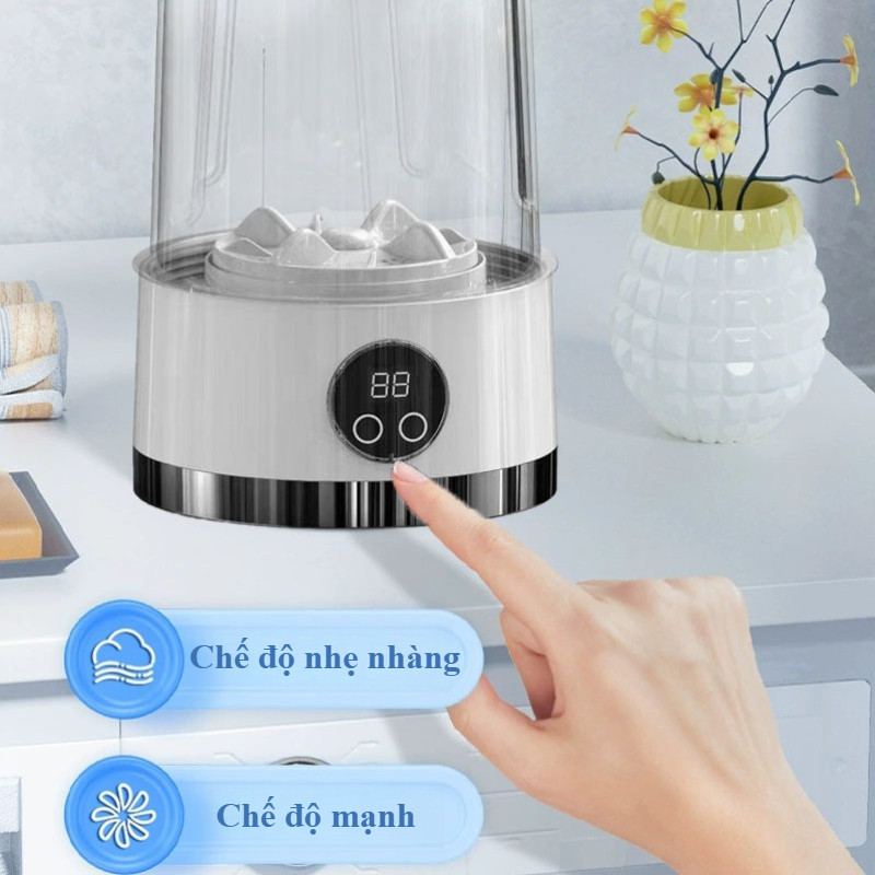 Máy Giặt Mini Không Dây 2 Chế Độ, Pin 1200mAh, Chống Nước IPX7, Giặt Sạch Đồ Lót & Tất, Tiện Du Lịch