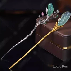 Mới - Tua rua mộc lan kẹp tóc retro cao cấp, cảm giác thoáng mát, phù hợp làm phụ kiện cho hanfu và sườn xám