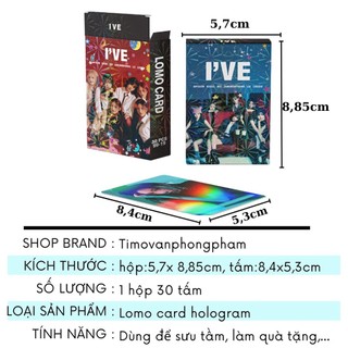 Lomo Card Kpop Hologram I.VE Fanmade Lomo Card Bo Góc Hộp 30 Tấm Timo QT121