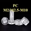 Ốc Vít pake đầu tròn Bulong Đầu Tròn suốt (PC) Bu lông nhựa / Đai ốc M2-M10