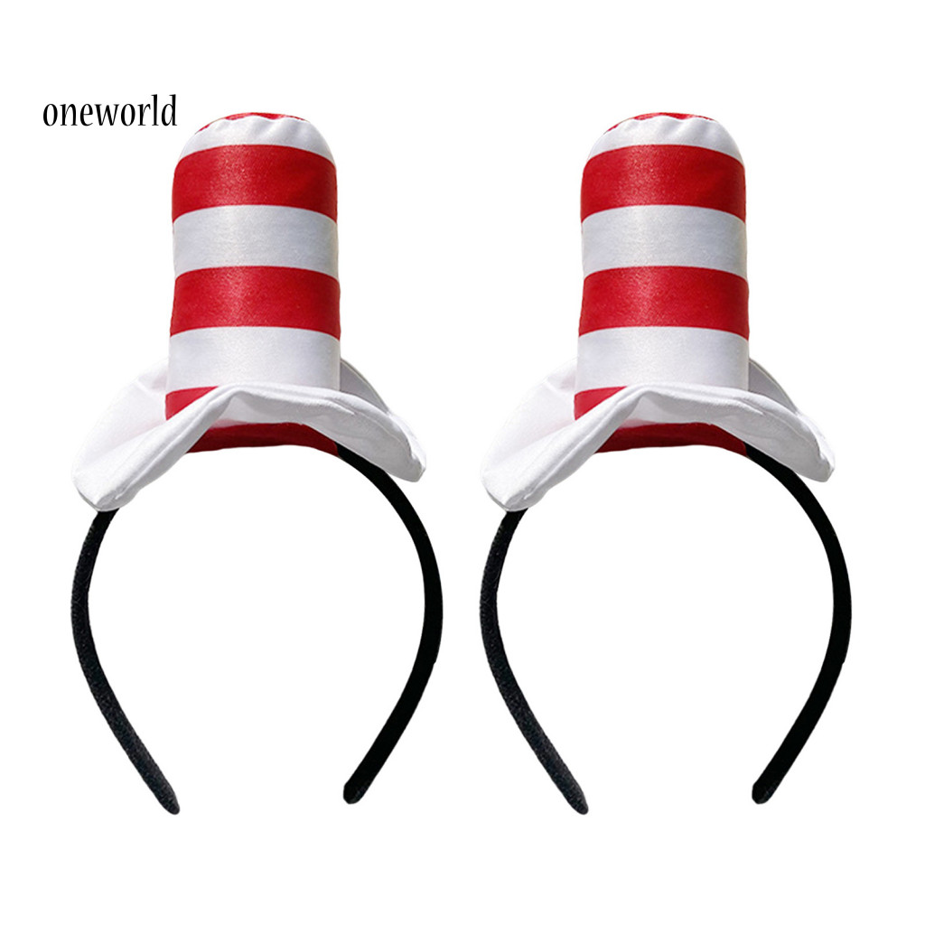 Một thế giới| Dr Seuss Băng Đô Sách Theo Chủ Đề Băng Đô Dr Seuss Mèo Băng Đô Đỏ Trắng Sọc Mũ Cho Trường Học Tiệc Halloween Cosplay
