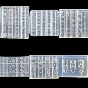 BeautifulHomeA Nơ 3D Khuôn Làm Móng Tay Silicon Hoa Ngọt Ngào Trái Tim Ren Móng Tay Trong Suốt Mẫu DIY Nail Art Trang Trí Dụng Cụ Thiết Kế Làm Móng Tay VN