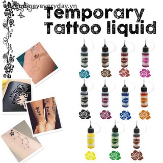 [savemoneyeveryday] Mực xăm nhiều màu Body Art Pigment Beauty Paints Trang điểm Đồ dùng xăm dạng lỏng bán vĩnh viễn [vn]