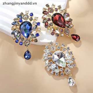 Mặt dây chuyền và trâm cài phong cách retro sang trọng với pha lê giọt nước - Trang sức thời trang cho nữ.