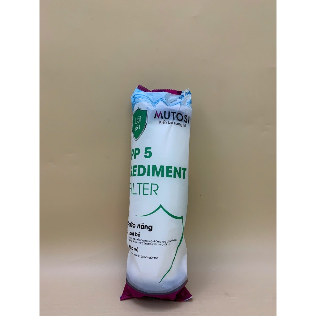 Combo Thô Mutosi Gồm Lõi 1 PP 5 Micron Loại Thường Và Lõi 2 OCB Lõi 3 PP1 Micron Dạng Đúc Dùng Cho Máy Lọc Nước RO