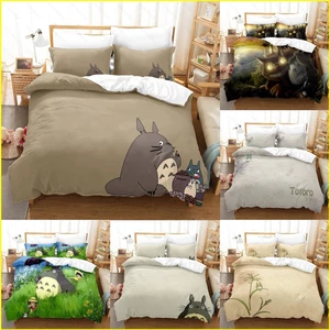 ST2 My Neighbor Totoro Suit Bộ chăn ga gối 3IN1 Bộ chăn ga gối Vỏ gối Phòng ngủ gia đình Có thể giặt được Ký túc xá TS2