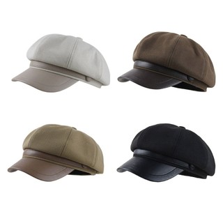 Mũ newsboy có thể điều chỉnh, chống gió, kiểu dáng đơn sắc ấm áp