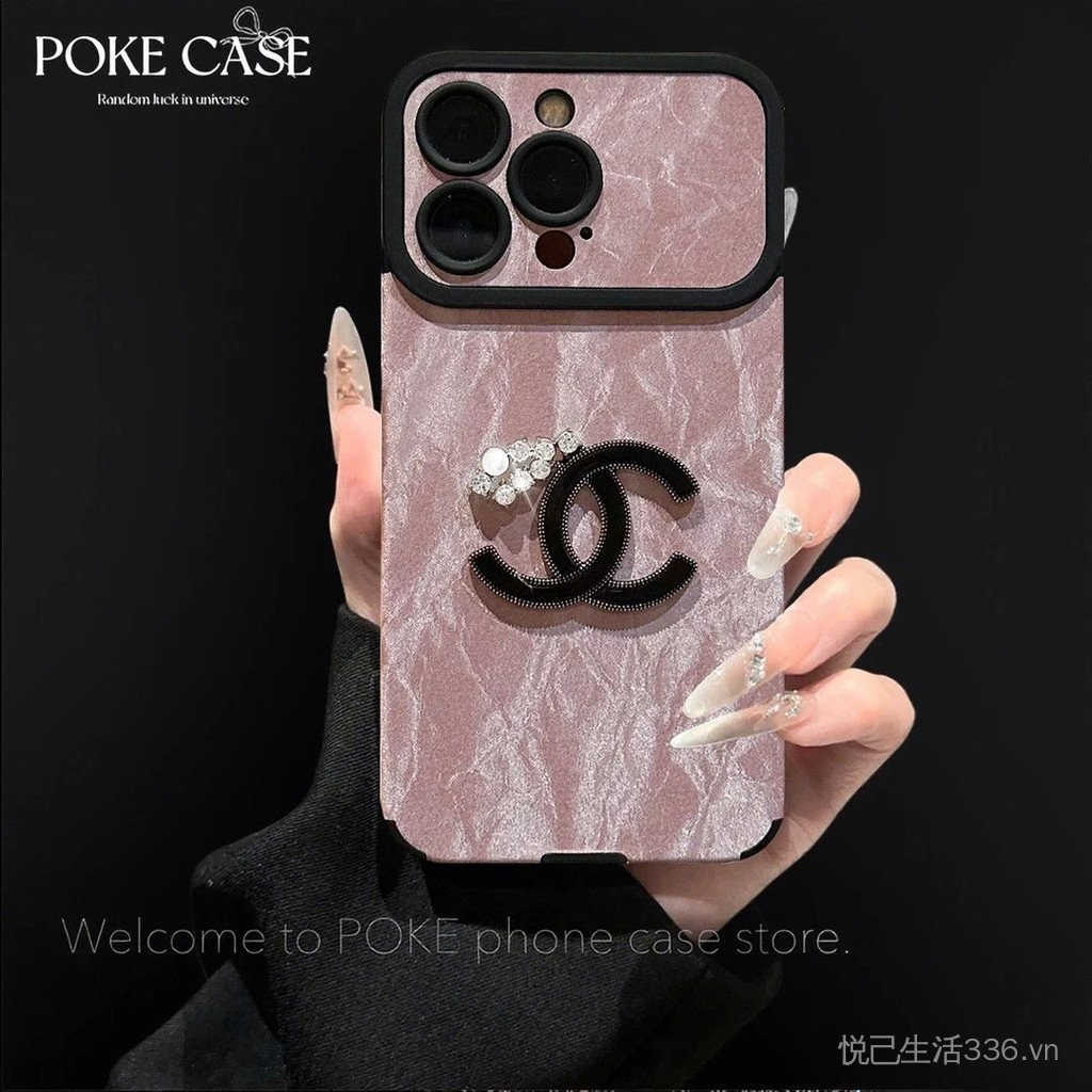 Thích hợp cho iPhone16 Light Luxury Sticker Vỏ điện thoại 14 / 15promax Cửa sổ lớn Lông tím 7 / 8p Nữ