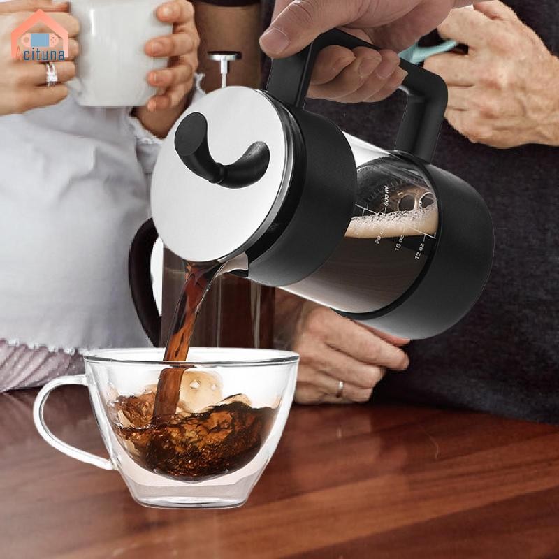 Máy pha cà phê Acutuna Ấm trà Quà tặng sinh nhật Ấm trà Thủy tinh Dễ dàng làm sạch Máy ép cà phê có cho thanh du lịch Nhà bếp