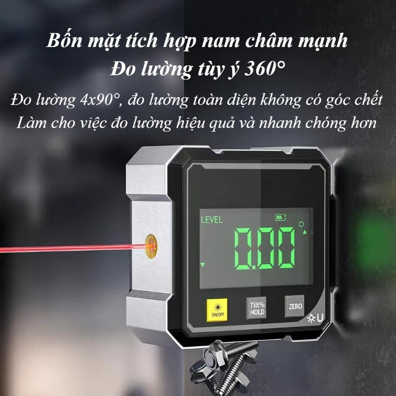 Máy đo góc kỹ thuật số,Dụng cụ điện tử đo góc 360 °,cho máy móc Tòa nhà mộc,thước đo độ điện tử