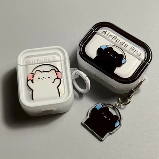 hộp vỏ đựng tai nghe Vỏ Bảo Vệ Hộp Sạc Tai Nghe Kết Nối Bluetooth Bằng Silicon Kèm Móc