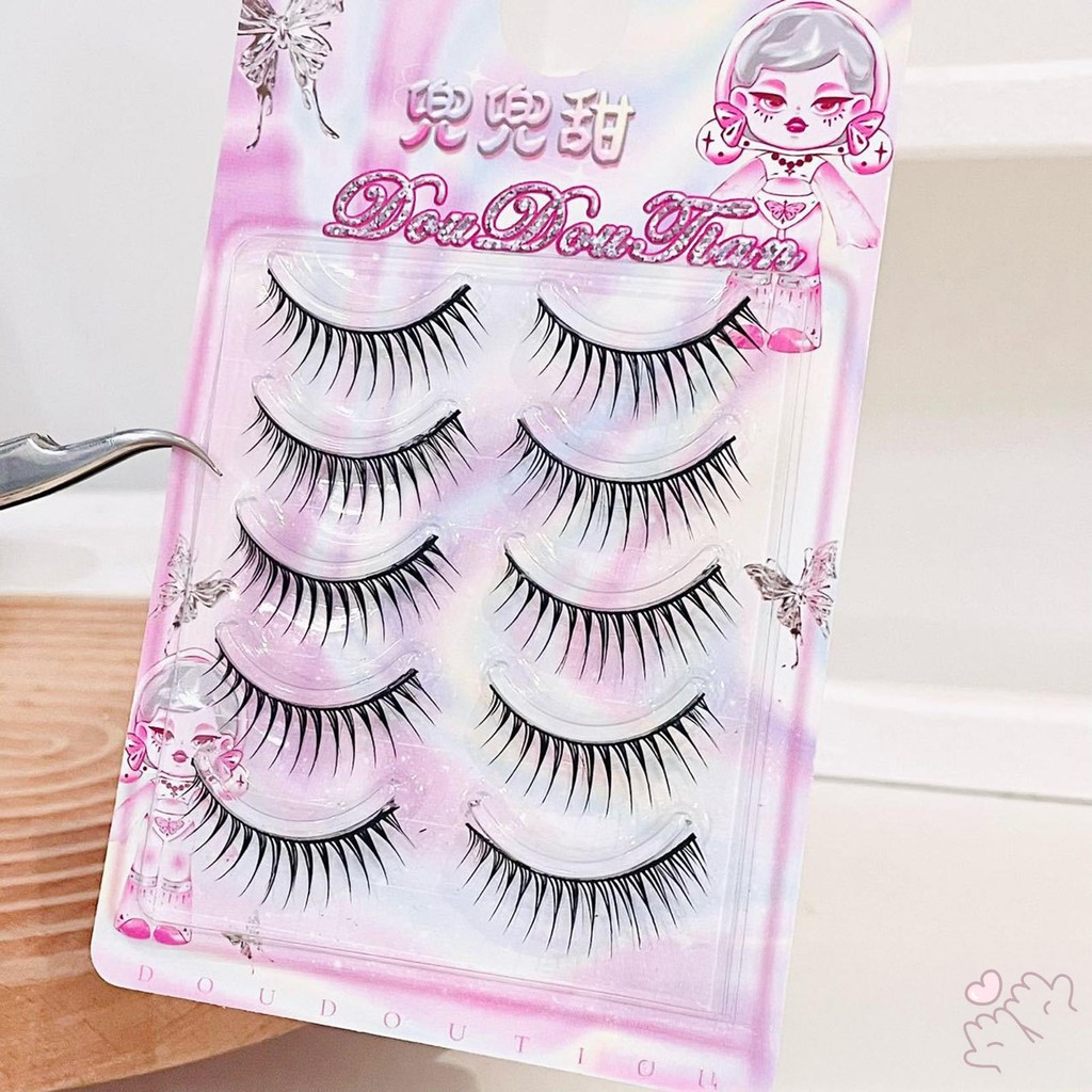 IOIIK 5 cặp-- DIY Cosplay Wispy Dải Lông Mi Người Phụ Nữ DIY Anime Full Dải Lông Mi Cho Làm Đẹp Mắt Cosplay DIY Trang Điểm