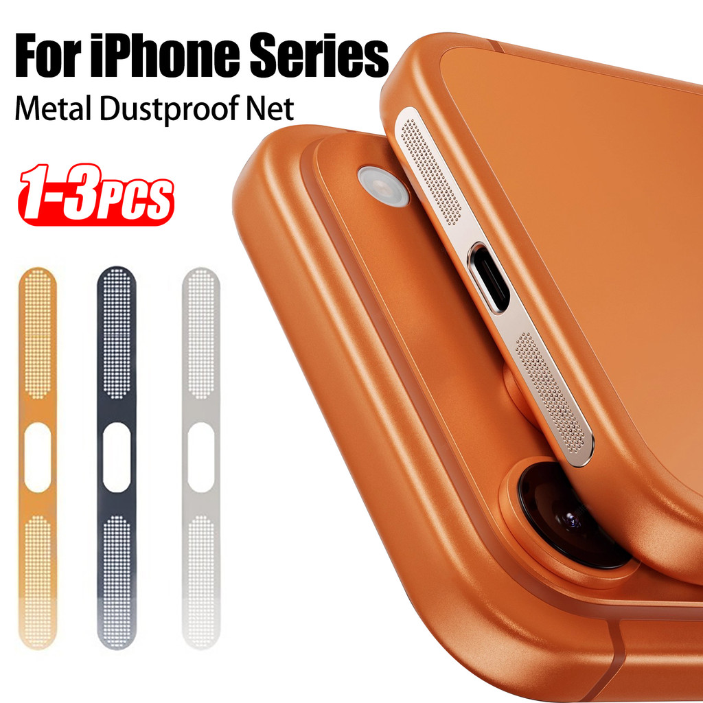1-3 Chiếc Kim Loại Chống Bụi Lưới Dán Cho iPhone 18 17 Pro Max 17 Loa Không Khí Lưới Lỗ Cách Âm Cổng Sạc Phim Bảo Vệ Bụi Bao