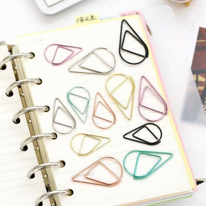Set 5 cái Phụ Kiện Đánh Dấu Trang Sách Bằng Kim Loại Hình Giọt Nước